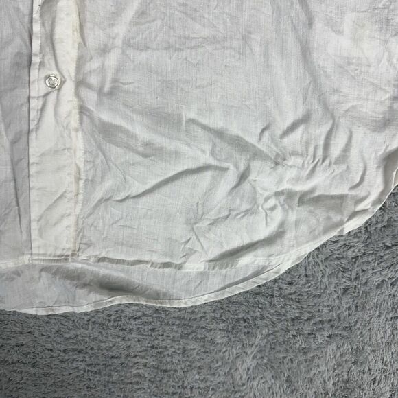 H&M women's Long Sleeve Linen Button Up Shirt S Cream Boho Bohemian Laganlook - Picture 7 of 16